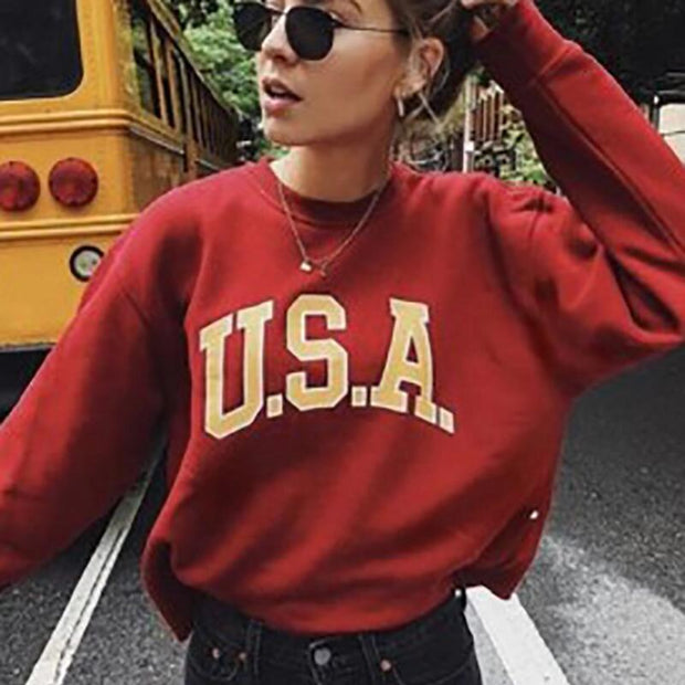 Fashion casual street long-sleeved round neck sweater