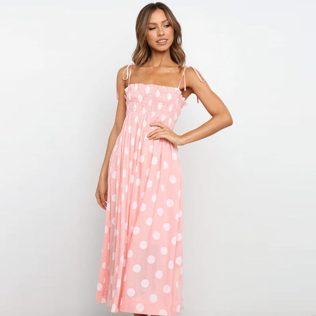 Summer sexy  new style polka dot print maxi dress