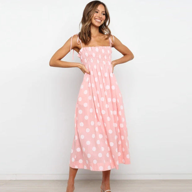 Summer sexy  new style polka dot print maxi dress