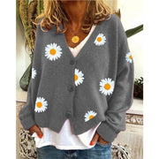 Women's Knitwear Single-breasted Autumn Chrysanthemum Embroidered Jacket Sweater Women's Clothing