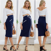 European and American style tight-fitting hip one-step skirt waist high waist skirt women