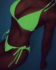Glitter Strap Bra With Panties Bikini Sets - Xmadstore