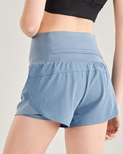 Solid Color Fake 2-Piece Sport Short Pants