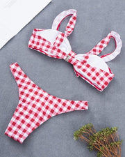 Gingerham Print Strap Bra With Panties Bikini Sets - Xmadstore