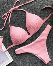 Solid Strap Bra With Panties Sexy Sets Bikini Sets - Xmadstore