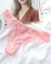 Crochet Lace Seamless Low Waist Thong Panty - Xmadstore
