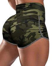High Waist Camouflage Print Sporty Shorts