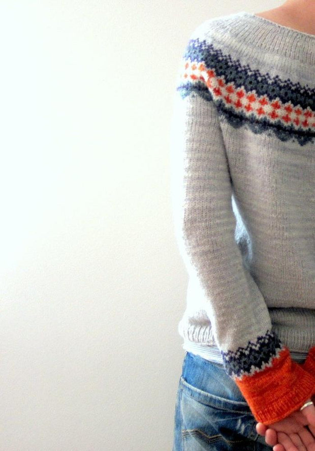 Retro Round Neck Knit Long Sleeve Ladies Sweater