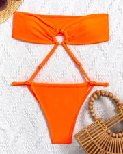 Solid Sleeveless Skinny One-piece Swimwear - Xmadstore