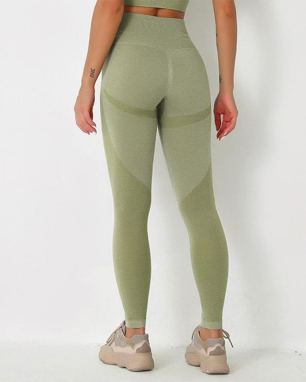 Solid High Elastic Breathable High Waist Active Pants