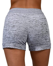 Plain Drawstring Basic Yoga Shorts