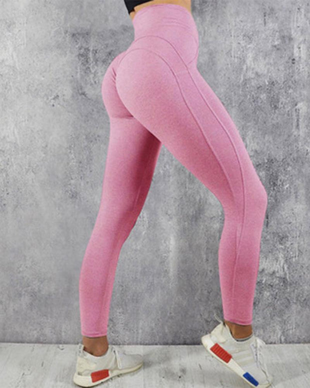 Solid Skinny High Elastic Yoga Active Pants