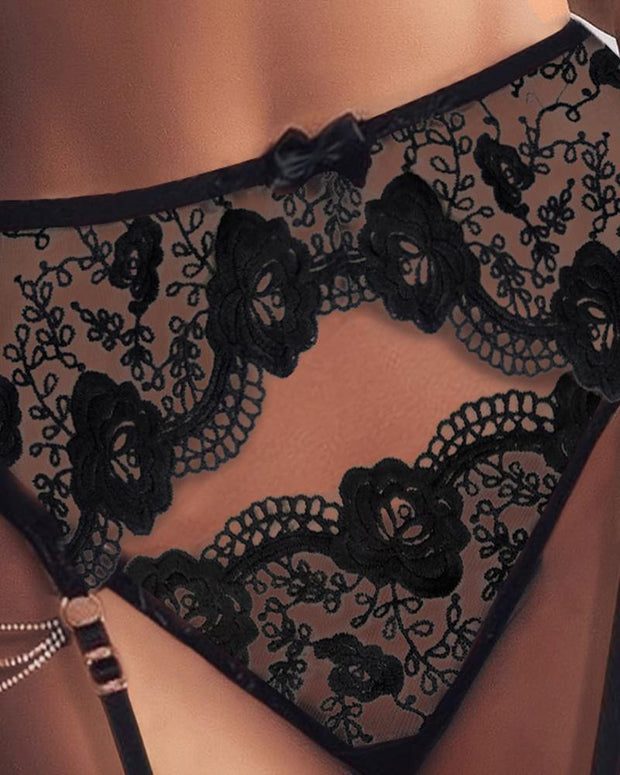 Floral Pattern Lace Sexy Panty Without Socks - Xmadstore