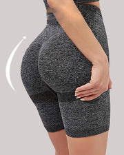 High Waisted Yoga Shorts Tummy Control Leggings Butt Lifting Textured Workout Shorts