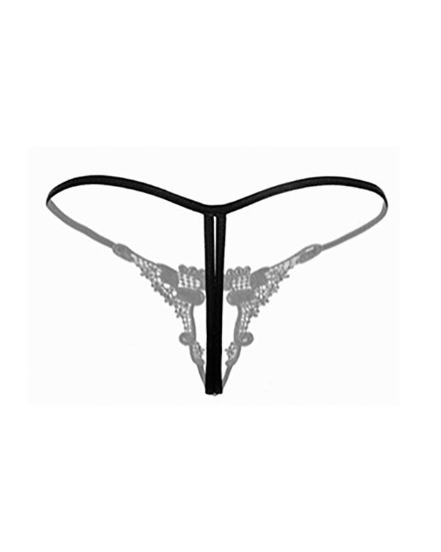 Guipure Lace Beaded Thong - Xmadstore