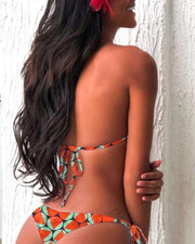 Patterns Print Strap Bra With Panties Bikini Sets - Xmadstore