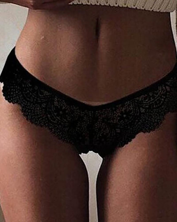 Lace Trim Hollow Out Panty - Xmadstore