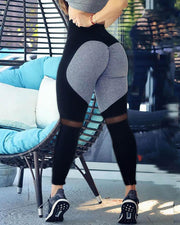 High Waist Colorblock Butt Lifting Yoga Pants