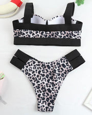 Colorblock Sleeveless Bra With Panties Bikini Sets - Xmadstore