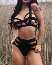Sexy Bandage Hollow Out Lingerie Set - Xmadstore