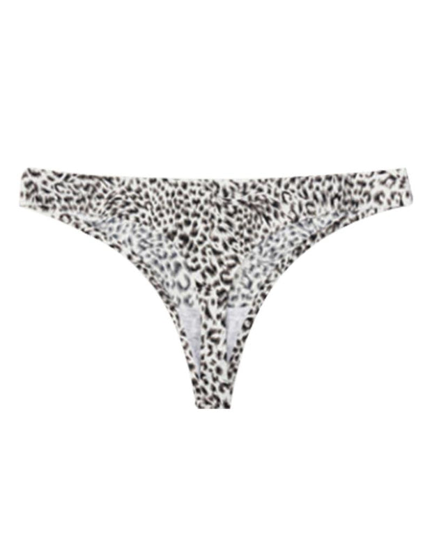 Leopard Print Skinny Low Waist Thong Panties