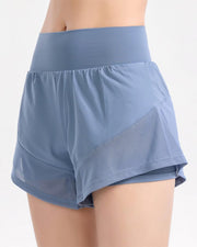 Solid Color High Waist Sport Short Pants With Pockets