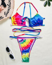 Multicolor Strap Swimwear Bikini Sets - Xmadstore