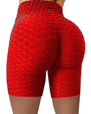High Waisted Yoga Leggings Running Sports Fitness Gym Bubble Textured Butt Lifting Shorts