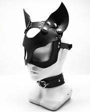 Patchwork Plain Removable Replaceable  Ear and Eye PU leather Mask