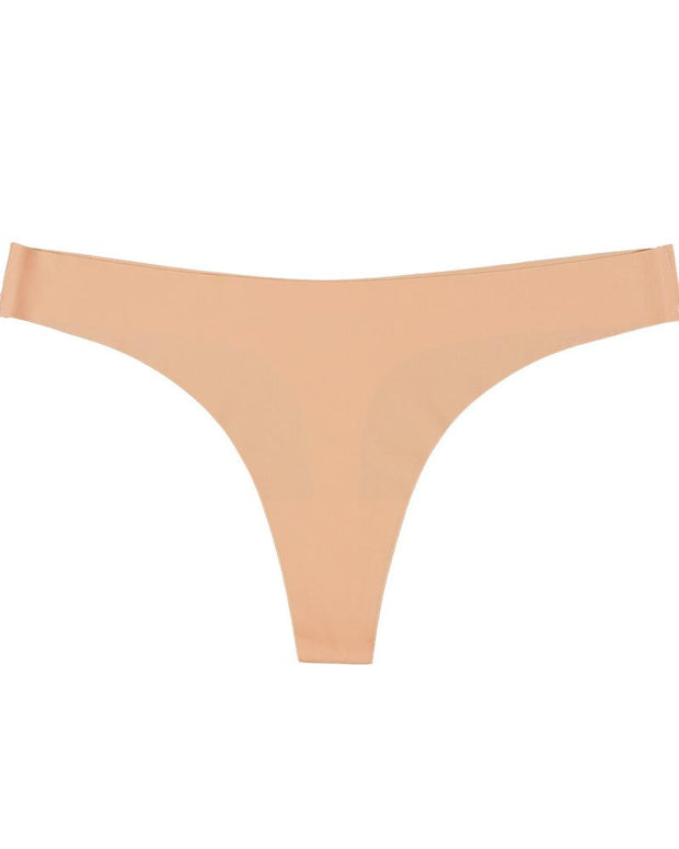 Skinny Solid Color Low Waist Seamless Thong Panties