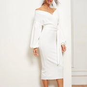 Elegant and simple wrap-around strappy bodycon dress