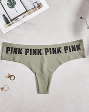 High Waist Letter Print Thong - Xmadstore