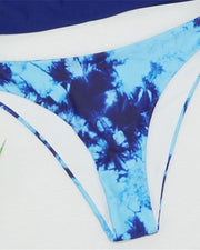 Solid Skinny Sleeveless Tanks With Floral Panties Bikini Sets - Xmadstore
