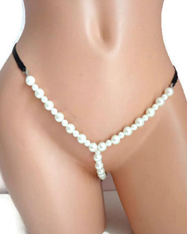 Sexy Pearl Chain Thong Panties