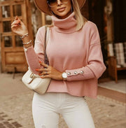 Fall/Winter Women's Solid Color Lapel Knitted Fashion Casual Pullover Sweater