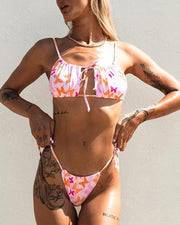 Daisy Strap Bra With Panties Bikini Sets - Xmadstore