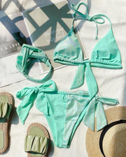 Backless Triangle Bra Bikini Sets - Xmadstore
