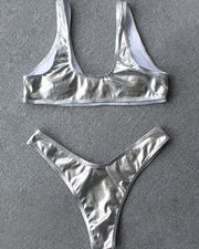 Sheeny U-Neck Thin Strap Bikini Set - Xmadstore
