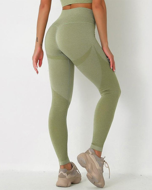 Solid High Elastic Breathable High Waist Active Pants