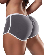 Low Waist Colorblock Ruched Yoga Shorts