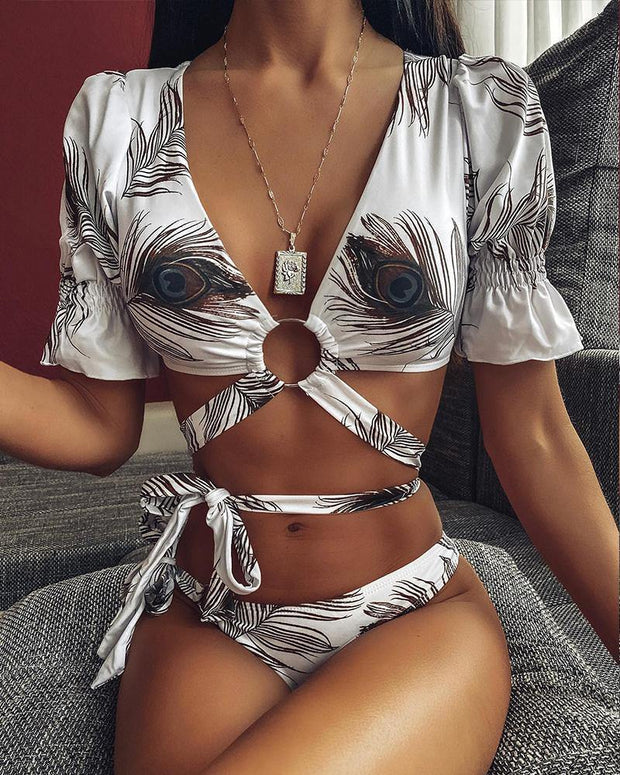 Metal Ring Two-Piece Swimsuit - Xmadstore