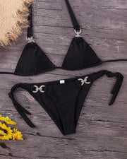 Halter Studded Design Bikini Sets - Xmadstore