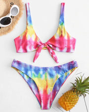 Multicolor Strap Bra With Panties Bikini Sets - Xmadstore