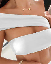 One Shoulder Cut Out Bikini Sets - Xmadstore