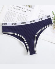 Skinny Low Waist Letter Embroidery Thong Panties