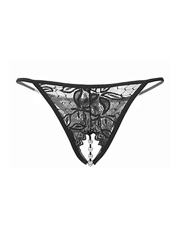 Guipure Lace Beaded Thong - Xmadstore