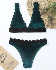Lace Patchwork Sleeveless Bra With Panties Bikini Sets - Xmadstore