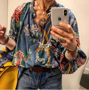 Fashion casual flower print shirt