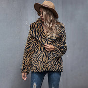 Fashion tiger print long-sleeved lapel autumn jacket