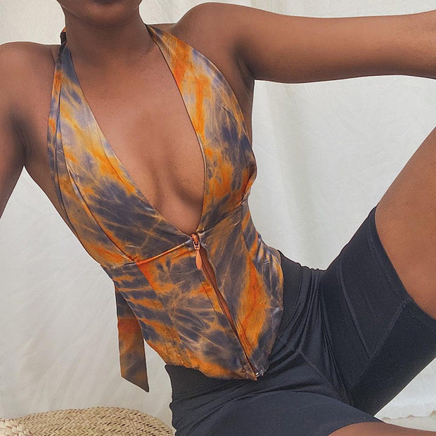 Women's fashion all-match strapless sexy low-cut slim tank top